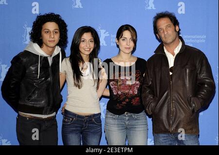 Actor Firat Ayverdi, Derya Ayverdi, Audrey Dana and Vincent Lindon attend the photocall for 'Welcome' as part of the 59th Berlin Film Festival at the Grand Hyatt Hotel on February 6, 2009 in Berlin, Germany. Photo by Mehdi Taamallah/ABACAPRESS.COM Stock Photo