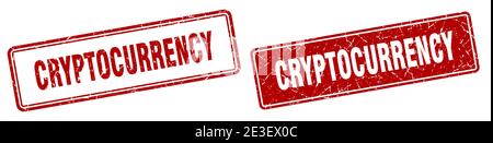 cryptocurrency square stamp. cryptocurrency grunge sign set Stock Vector