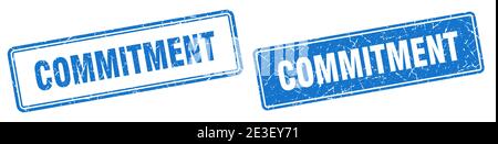 commitment square stamp. commitment grunge sign set Stock Vector