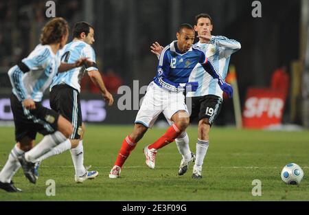 France's Thierry henry during the International Friendly Soccer match, France vs Argentina at the velodrome Stadium in Marseille, France on February 11, 2009. Argentina won 2-0. Photo by Steeve McMay/ABACAPRESS.COM Stock Photo