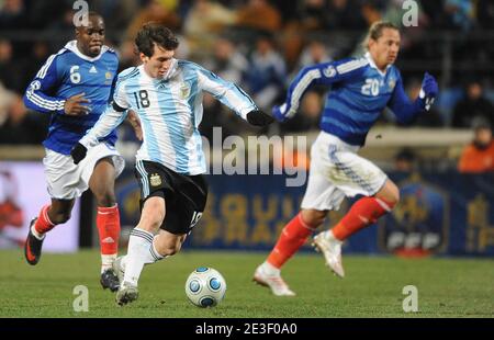 Argentina's Lionel Messi during the International Friendly Soccer match, France vs Argentina at the velodrome Stadium in Marseille, France on February 11, 2009. Argentina won 2-0. Photo by Steeve McMay/ABACAPRESS.COM Stock Photo