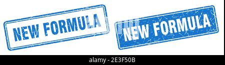 new formula square stamp. new formula grunge sign set Stock Vector