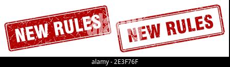new rules square stamp. new rules grunge sign set Stock Vector