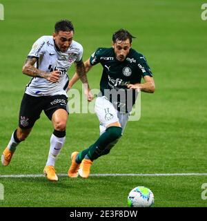 SÃO PAULO, SP - 10.03.2020: PALMEIRAS X GUARANÍ - The player Matías Viña,  from SE Palmeiras, in a game against the team of C Guaraní, during a match  valid for the second