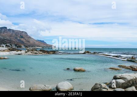 Tide Pool at Camps Bay in Cape Town, South Africa Stock Photo