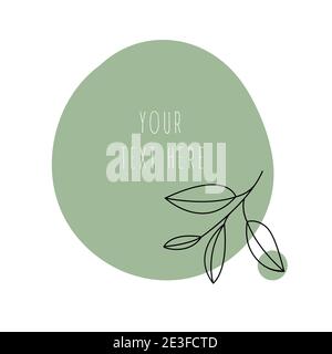 Minimal art leaf on abstract shapes backgroud.  Stock Vector
