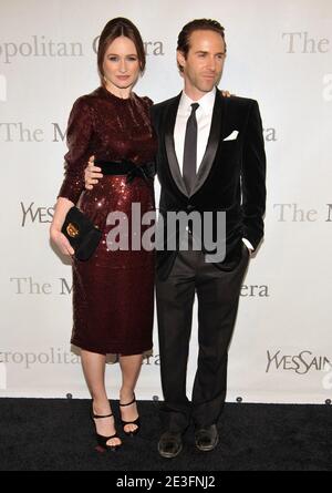 Actress Emilly Mortimer and husband Alessandro Nivola arriving at the Metropolitan Opera's celebration of its 125th Season and Placido Domingo's 40th anniversary at The MET, at the Metropilitan Opera House MET, Lincoln Center in New York City, NY, USA on March 15, 2009. Photo by S.Vlasic/ABACAPRESS.COM Stock Photo