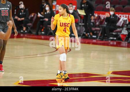 Southern California Trojans guard Endyia Rogers (4) dribbles the ball ...