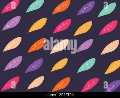 Abstract colorful leaves pattern stylish design Stock Vector