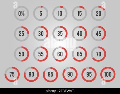 Set of circles percentage for infographics Stock Vector