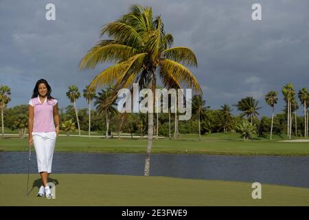 Ana Ivanovic attends on the 11th green at Crandon Golf at Key Biscayne prior to the Sony Ericsson Open in Key Biscayne, FL, USA on March 24, 2009. Photo by Corinne Dubreuil/Cameleon/ABACAPRESS.COM