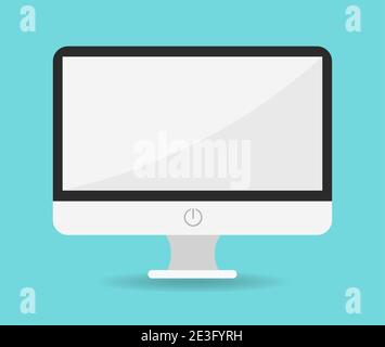 Computer monitor with white screen Stock Vector