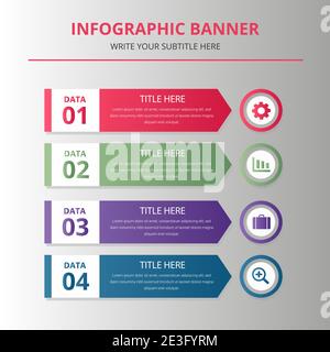 Business infographic banner template stylish design Stock Vector