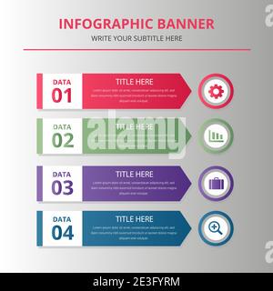 Business infographic banner template stylish design Stock Vector
