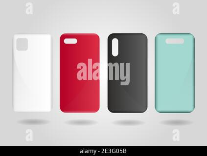 Mobile phone cases mockup Stock Vector