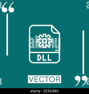 dll vector icon Linear icon. Editable stroke line Stock Vector