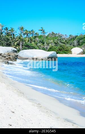 Beautiful beach at the Tayrona National Park in Colombia Stock Photo