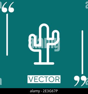cactus vector icon Linear icon. Editable stroke line Stock Vector