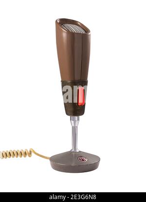 Front view of a 1960's desktop vintage microphone Stock Photo - Alamy