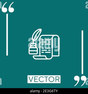 calligraphy vector icon Linear icon. Editable stroke line Stock Vector