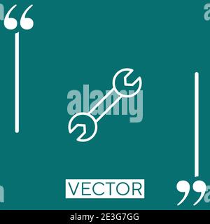 double sided wrench tool outline vector icon Linear icon. Editable stroked line Stock Vector