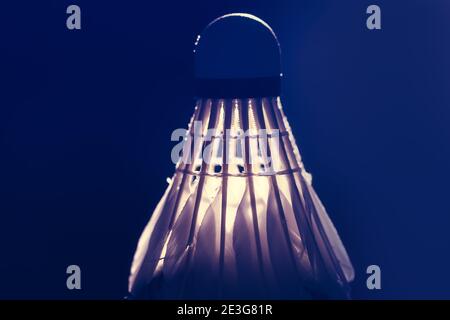 Goose Feather Badminton Shuttlecocks in the dim light Stock Photo