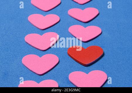 mosaic background with heart shapes to remember valentine's day Stock Photo