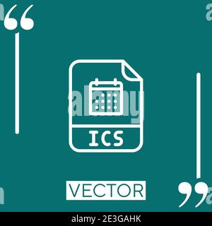 ics format vector icon Linear icon. Editable stroke line Stock Vector