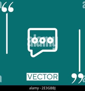 message rectangular outline with three dots vector icon Linear icon. Editable stroke line Stock Vector
