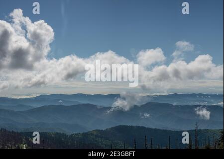 Smoky Mountains Layers of blue during the day Stock Photo