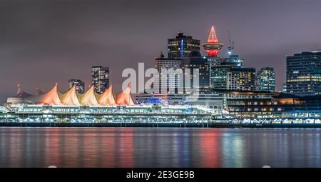 Night view of downtown Vancouver over Burrard Inlet Stock Photo - Alamy