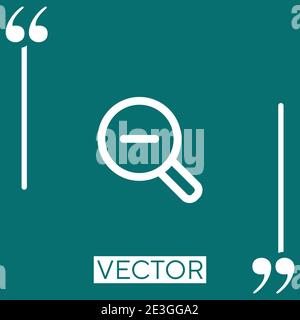 zoom magnifier with minus sign Linear icon. Editable stroke line Stock Vector