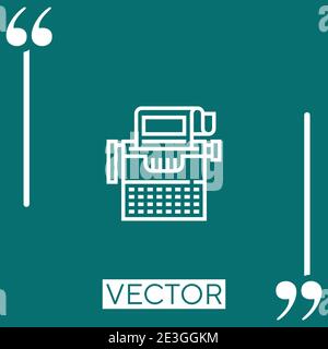 typewriter vector icon Linear icon. Editable stroke line Stock Vector