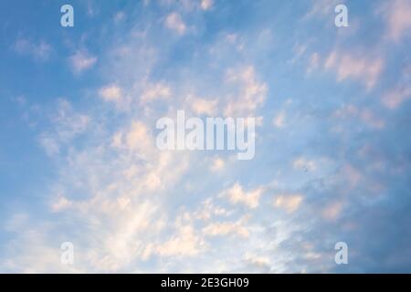 Beautiful blue sky with small clouds. High quality photo Stock Photo