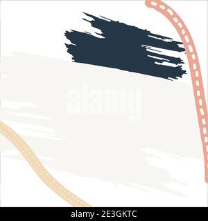 Abstract brush stroke background. Abstract colored blue, yellow, beige spots on a white background. Vector. Blank template quote text for design. Stock Vector