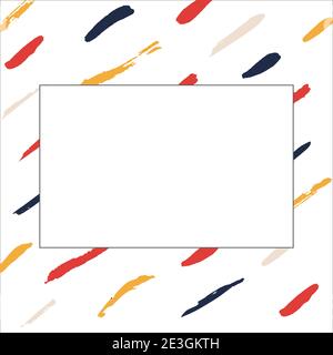 White space for text on an abstract background. Abstract blue, red, yellow brush on a white background. Vector. Quote text info design. Template. Stock Vector