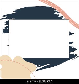 White space for text on an abstract brush stroke background. Abstract colored spots on a white background. Vector.Blank template quote text for design Stock Vector
