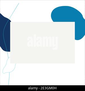 Beige space for text on an abstract background. Abstract blue, beige spots, lines on a white background. Vector. Quote text info design. Template Stock Vector
