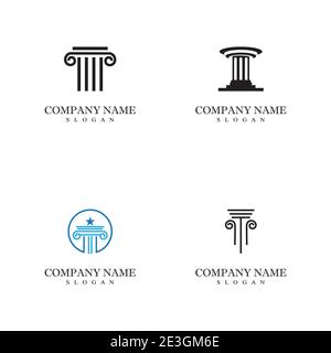 Set Column Logo Template vector symbol nature Stock Vector