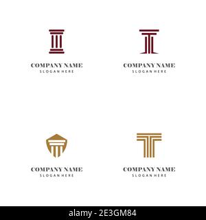 Set Column Logo Template vector symbol nature Stock Vector