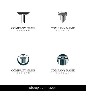 Set Column Logo Template vector symbol nature Stock Vector