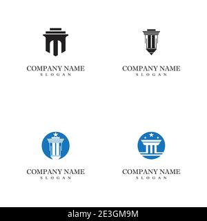 Set Column Logo Template vector symbol nature Stock Vector