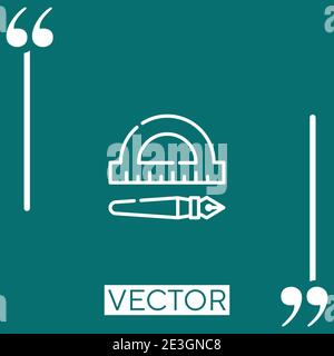 protractor vector icon Linear icon. Editable stroked line Stock Vector