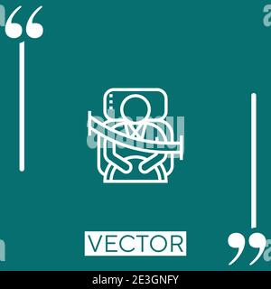 seatbelt vector icon Linear icon. Editable stroke line Stock Vector