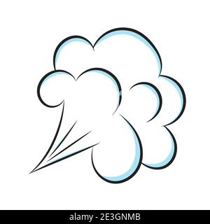 Smelling pop art comic book cartoon fart cloud flat style design vector ...