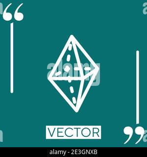 octahedron vector icon Linear icon. Editable stroke line Stock Vector