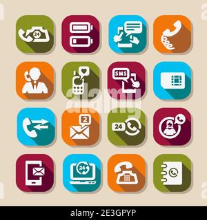 Elegant Vector Black Phone Icons Set. Stock Vector