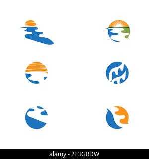 Set River vector icon illustration design Stock Vector