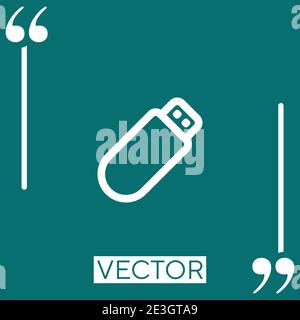 pendrive outline Linear icon. Editable stroke line Stock Vector
