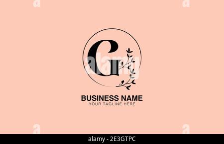 Floral G GG initial logo | initial based modern monogram logo, vector template image. luxury logotype logo, Feminine logo. typography logo Stock Vector